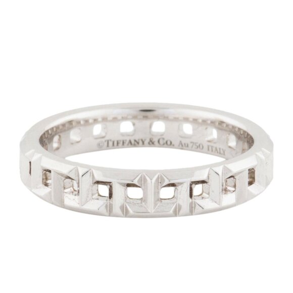 TIFFANY & CO. 18K WHITE GOLD 750 TRUE NARROW BAND RING